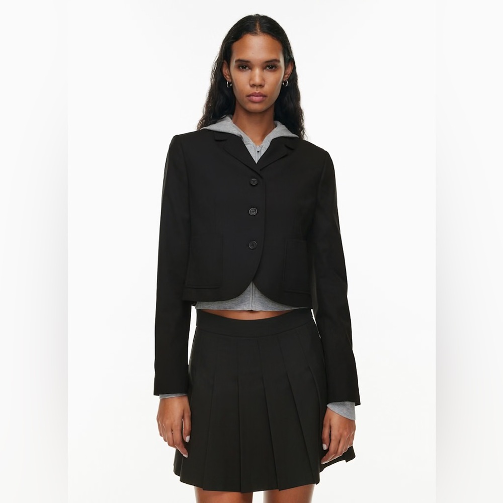 Aritzia Sunday Best Navy Blue Cropped Blazer